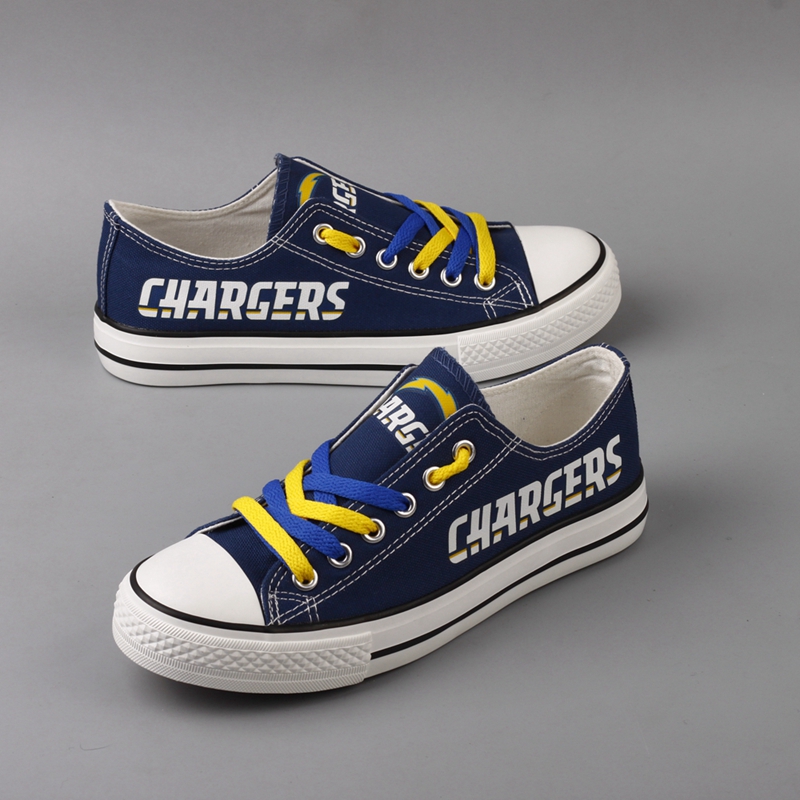 Women's NFL Los Angeles Chargers Repeat Print Low Top Sneakers 002